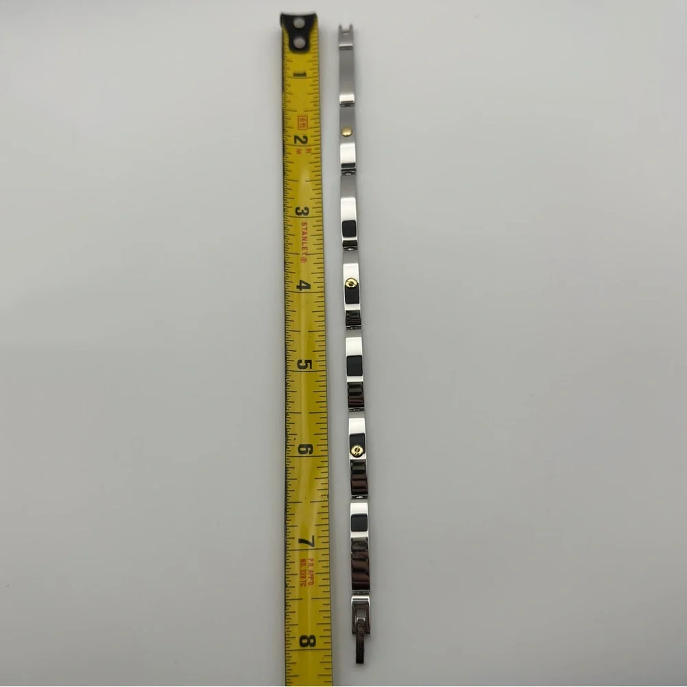 Morellato Stainless Steel and Gold Men’s Link Bracelet Italian Designer Vintage